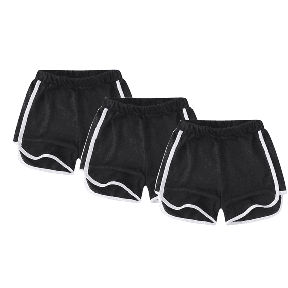 BULLPIANO 3-Pack Toddler Boys Girls Sport Shorts Summer Solid Cotton Jogger Active Shorts Casual Pants 2-11 Years