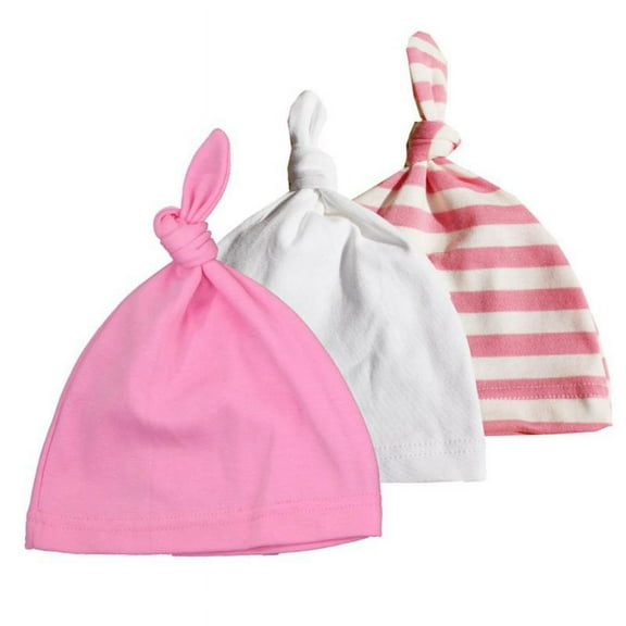 BULLPIANO 3Pcs Baby Boys Girls Cotton Knotted Cap Newborn Infants Beanie Hats 0-12M, 1-2T