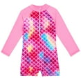thumbnail image 2 of Hotfiary Kids UPF 50+ Long Sleeve Rash Guard – Quick-Dry Swim Shirt, Sun Protection, Letter Print | Sizes 3-12 Years 2 of 14