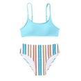 thumbnail image 1 of BULLPIANO 6-14T Child Girls 2 Piece Bikini Set Swimsuit Bathing Suit/Stripe, 1 of 8