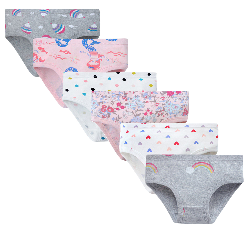 BULLPIANO 6 PACK Little Girl Underwear Breathable Comfort Toddler Cotton Panties Big Kids Undies