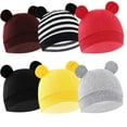 thumbnail image 1 of BULLPIANO 6 Pieces Newborn Baby Hat Bear Ears Infant Caps Baby Boy Girl Toddler Hats Infant Beanie Caps for 0-6 Months, 1 of 9