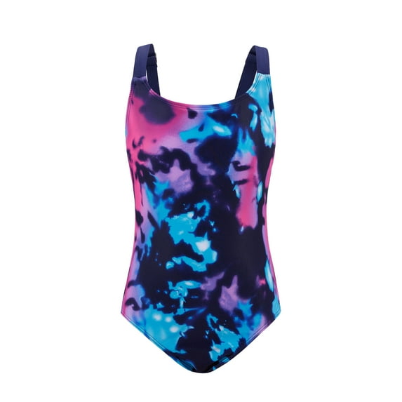 BULLPIANO 7-13 Years Girls Swimsuit Sport Athletic One Piece Swimsuit Tie Dye Bathing Suit Quick Dry Beach Swimwear