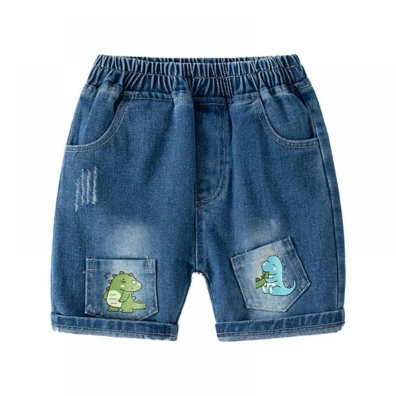 BULLPIANO Baby Boys Shorts Denim Shorts For Baby Boys Elastic Waist Jean Shorts Toddler Denim Cute Summer Shortalls,Size 1-2 Years
