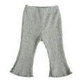 thumbnail image 1 of BULLPIANO Baby Girl Pants Toddler Leggings Flare Pants Baby Solid Ribbed Pants Infant Bell Bottoms Casual Leggings, 1 of 7