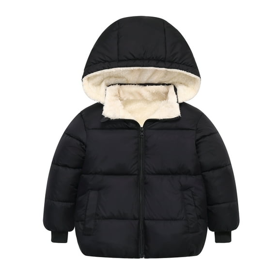 BULLPIANO Baby Girls Boys Fleece Coat Zipper Thick Detachable Hooded Outwear with Pocket Winter Windproof Outerwear