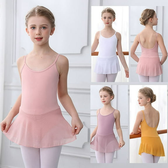 BULLPIANO Ballet Leotards for Girls Sleeveless Toddler Dance Leotard Outfits with Skirt for Camisole Ballerina Dress for Little Kid/Big Kid