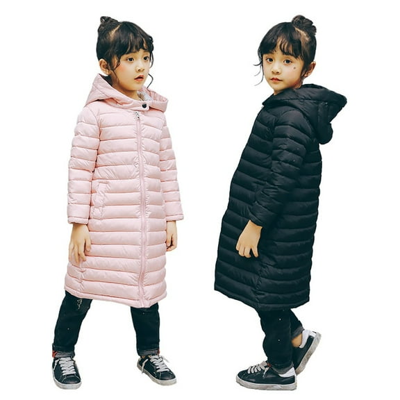 BULLPIANO Big Boy Girl and Todder Long Light-Weight Hooded Puffer Coat Warm Winter Jacket Snowsuit Outerwear 3-11 Years