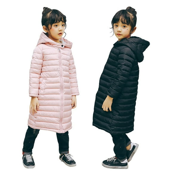 BULLPIANO Big Boy Girl and Todder Long Light-Weight Hooded Puffer Coat Warm Winter Jacket Snowsuit Outerwear 3-11 Years