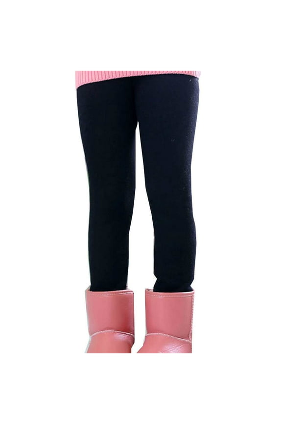 Big Girls Leggings Footless Fleece Lined Winter Tights Legging Thick Warm Skinny Pant Stretchy Trousers 2-13 Years