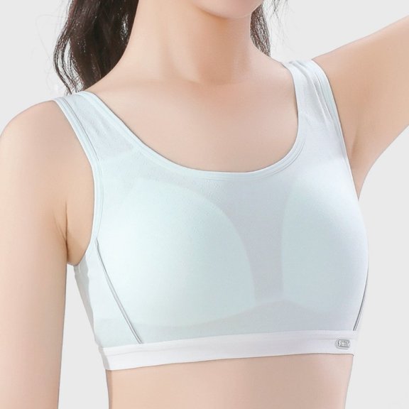BULLPIANO Big Girls' Sports Bra with Breathable Pads Teens Cotton Training Bras Yoga Fitness Workout