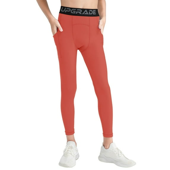 BULLPIANO Boys Compression Leggings Soccer Baseball Pants Tights Quick Dry Boys Base Layer Pants Athletic Leggings
