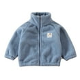 thumbnail image 1 of BULLPIANO Boys Girls Full Zip Fleece Jacket Outwear Coat Warm Fall Winter Outwear for Toddler Kids 2-10Y, 1 of 4