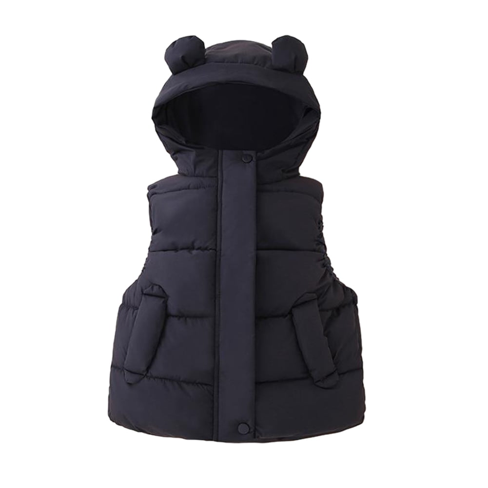 BULLPIANO Boys Girls Puffer Down Vest Toddler Kids Hooded Zip