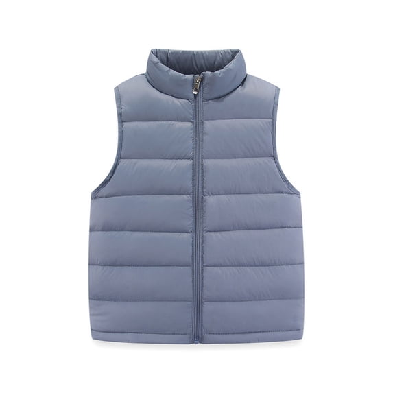 BULLPIANO Boys Girls Puffer Vests Outerwear Zip-up Lightweight Casual Warm Sleeveless Jackets Autumn Winter Outerwear, Blue