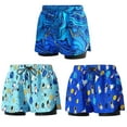 thumbnail image 1 of BULLPIANO Boys Swim Trunks with Compression Boxer Brief Liner Boys Bathing Suit, 1 of 9