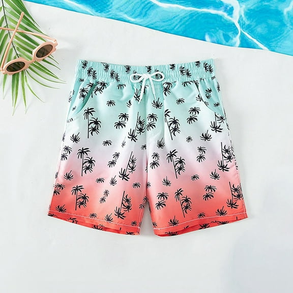 BULLPIANO Boys Swim Trunks with Compression Liner Swim Shorts Quick Dry Bathing Suit with Boxer Brief Swimwear,Size 5-6 Years