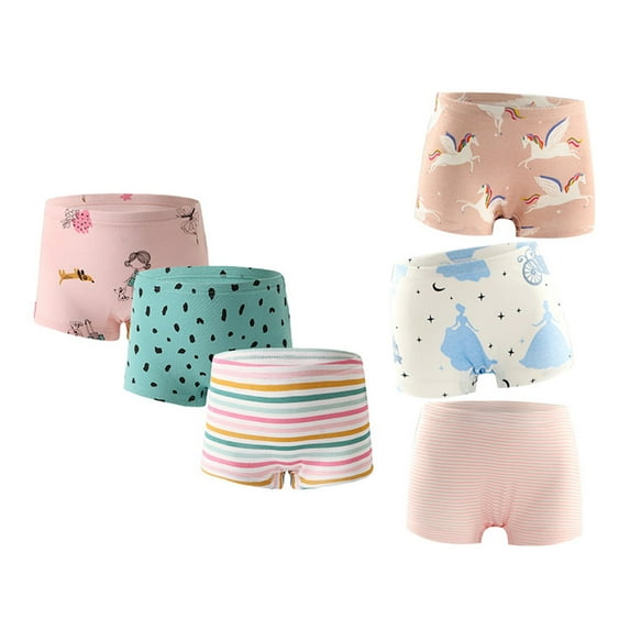 BULLPIANO Boyshort Panties,Toddler Underwear Kids Undies Girls Cotton Panties(6 Packs)