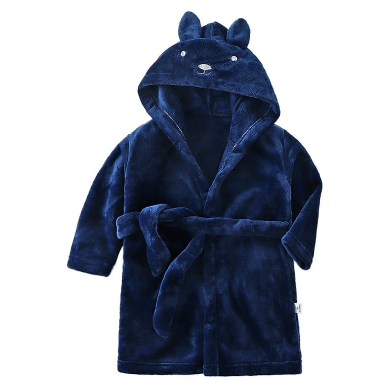BULLPIANO Children's Bathrobe Boys Girls Hoodie Robes Soft Fleece