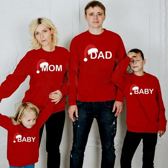 BULLPIANO Christmas Family Matching Hoodie Sweashirts Xmas Ugly Sweaters Jumper Mom Dad Kids Family Pullover Tops