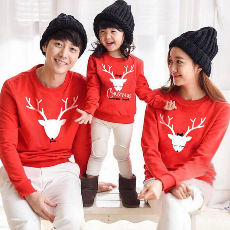 BULLPIANO Christmas Family Matching Hoodie Sweashirts Xmas Ugly