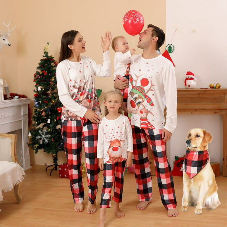 BULLPIANO Family Christmas Pajamas Sets Holiday Sleepwear Xmas Pjs Matching  Soft Holiday Clothes Sleepwear Pajamas Christmas Sleepwear For Men Women