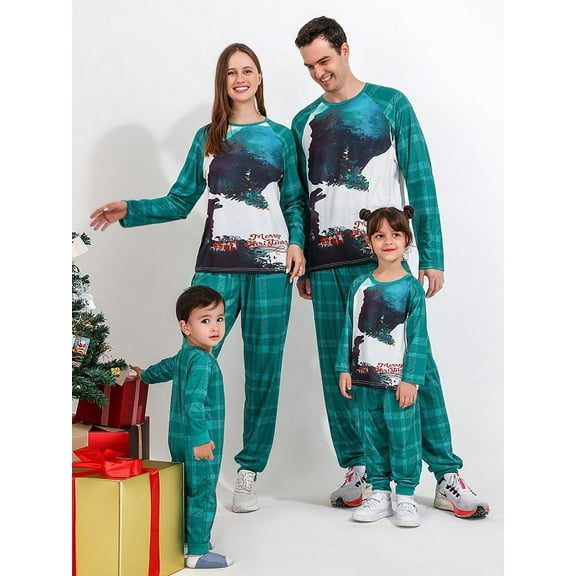 BULLPIANO Family Matching Winter Holiday Pajama Collection, Christmas Parent-Child 2 PCS Sets or Jumpsuit