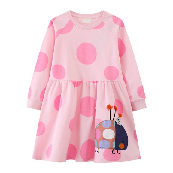BULLPIANO Girl Long Sleeve Dress Ruffle Solid Color Cotton Casual Tunic Playwear Basic Shirt Party Dresses