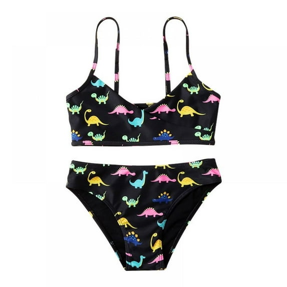 BULLPIANO Girl Two Piece Rash Guard Swimsuit Sun Protection Sunsuit Quick Dry Short Sleeve Rashguard Set for Kid