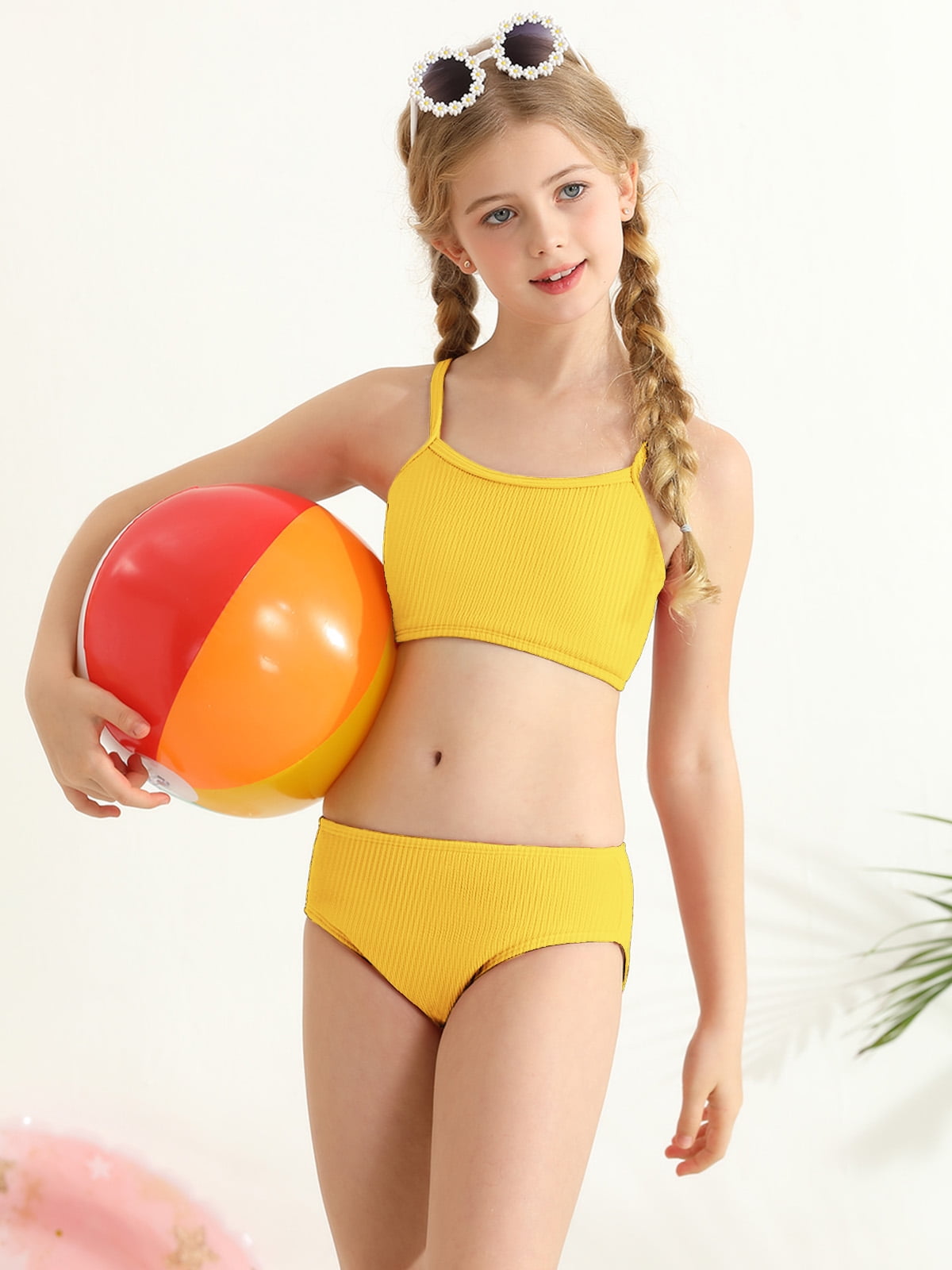 BULLPIANO 7-16T Teen Girls' Swimsuits Two-Piece Bikini Adjustable ...