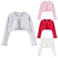 thumbnail image 1 of BULLPIANO Girls' Bolero Shrug Cardigan Sweaters Long Sleeve Button Closure Cute Lightweight Knit Cropped Cardigan, 1 of 8
