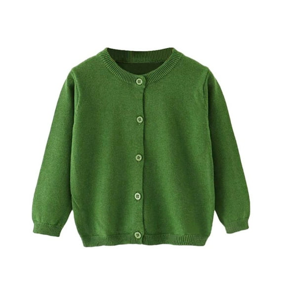 BULLPIANO Girls' Cardigans Sweater Cotton Long Sleeve Button Soild Cotton Knit Sweaters Tops