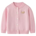 thumbnail image 1 of BULLPIANO Girls Crewneck Cardigan Sweater Cotton Button Long Sleeve Knit Sweaters Tops 3-7 Years, 1 of 7