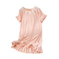 thumbnail image 1 of BULLPIANO Girls Nightgowns Pajamas Dress Short Sleeve Cotton Sleepwear Nightdress Pjs for Kids 3-14 Years, 1 of 6