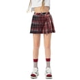 thumbnail image 1 of BULLPIANO Girls Plaid Pleated Tennis Skirt with Shorts Pockets Girls Uniform Skirts High Waist Sports Skorts 5-12 Years, 1 of 6