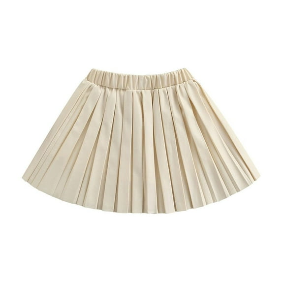 BULLPIANO Girls Pleated Skirt PU Leather High Waist Skort Shorts Tennis School Uniform Skirts