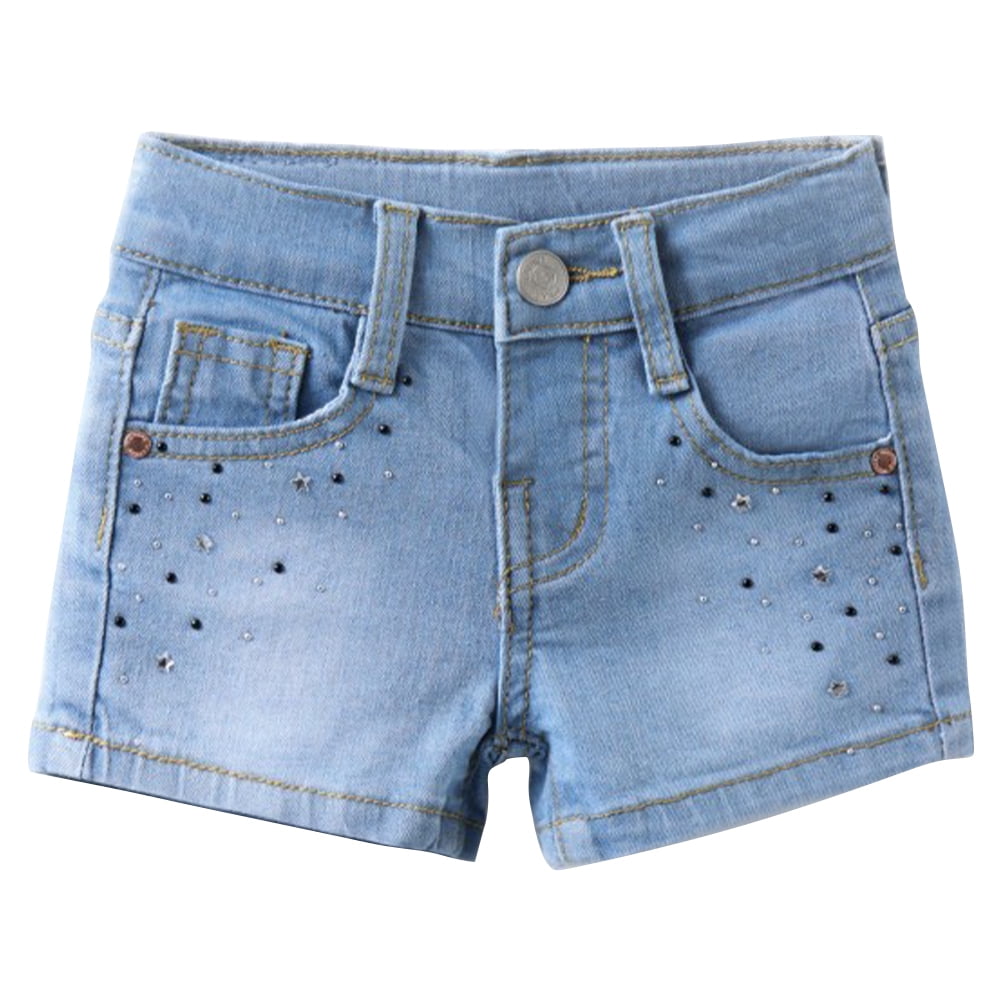 Girls' Button Denim Shorts with Pockets