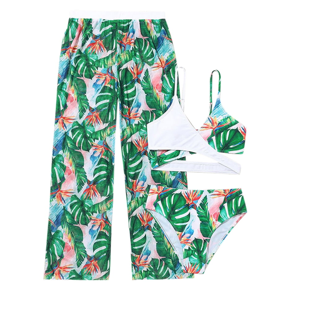 BULLPIANO Girls Swimsuit Bathing Suits 3 Piece Tropical BULLPIANO Girls Swimsuit Bathing Suits 3 Piece Tropical