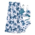 thumbnail image 1 of BULLPIANO Girls Swimsuits 3 Piece Bikinis Sets with Tropical Print Cover Up Skirt Bathing Suit for Summer 7-11Y Kids, 1 of 5