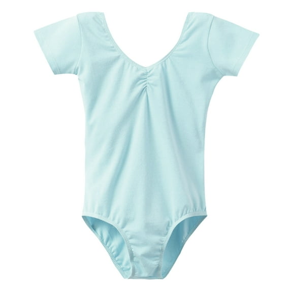 BULLPIANO Gymnastics Leotards for Girls Ballet Dance Toddler Leotard Short Sleeve Bodysuit Basic Leotard for Dance Ballet