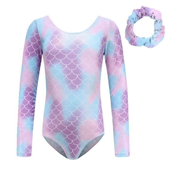BULLPIANO Gymnastics Leotards for Girls Long Sleeve Biketards Athletic Dance Wear Kids Tumbling Biketards Unitard