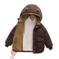 thumbnail image 1 of BULLPIANO Infant Baby Winter Fleece Coat Bear Hooded Jacket Warm Padded Snowsuit for Toddler Boys Girls 2-8T, Brown, 1 of 5