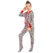 BULLPIANO Kids Boy Girls Long Sleeve Zip Up One Piece Pajama Footie Sleepwear Reindeer Snowflake Patterned Christmas PJS