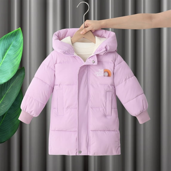 BULLPIANO Kids Boys Girls Long Coat Hooded Warm Padded Jacket Toddler Baby Winter Puffer Snowsuit Outerwear 1-7Y