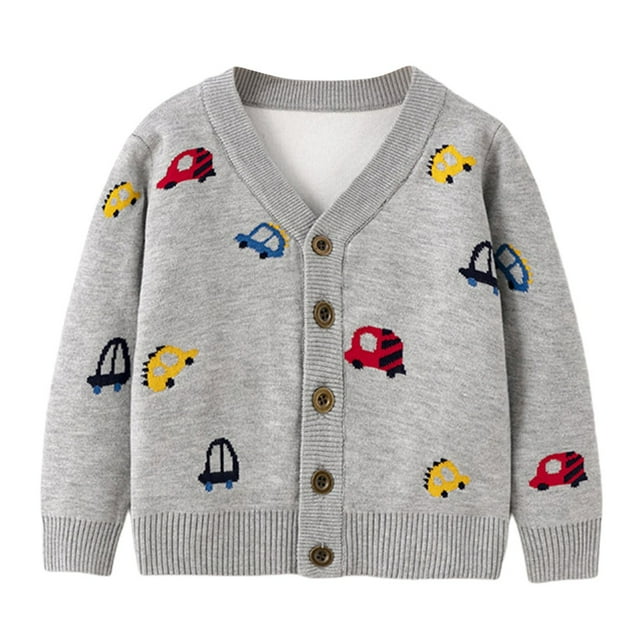 BULLPIANO Kids Cardigan Sweater Button Up Long Sleeve Uniform Sweater