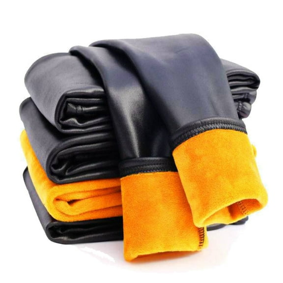 BULLPIANO Kids Footless Faux Leather Leggings Little Girls Warm Thick Fleece Tights Pants 2-12 Years