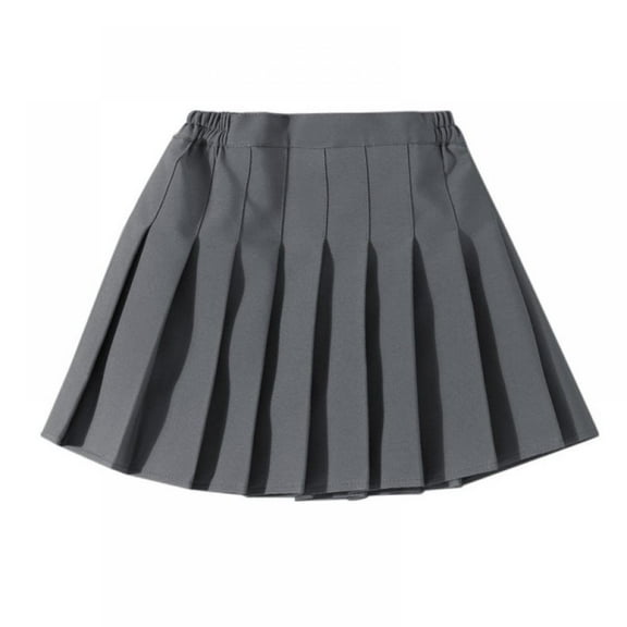 BULLPIANO Kids Girls A-Line Pleated Skirt Little Girls Solid Sport Uniform Tennis Short Skirts 2-12 Years