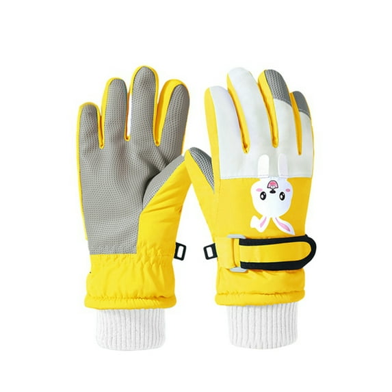 BULLPIANO Kids Winter Gloves Water Repellent Warm Fleece Anti-Slip Ski Snowboarding Gloves For Boys Girls Teen 4-12 Years