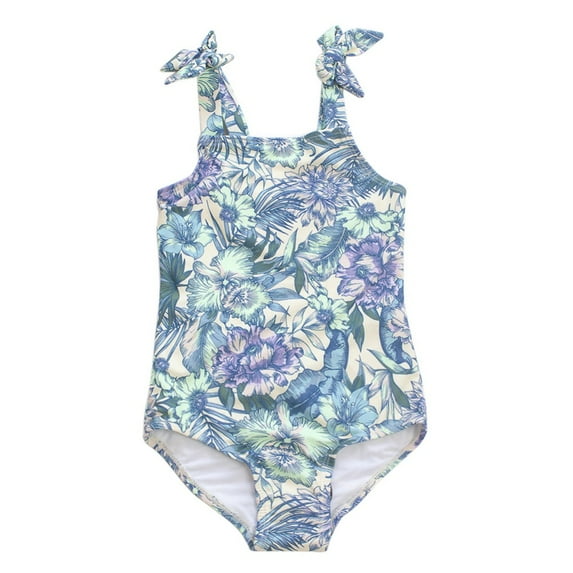 BULLPIANO Little Girl One Piece Swimsuit Block Big Girl Swimwear Summer Beach Bathing Suit 5-13 Years