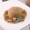 thumbnail image 1 of BULLPIANO Little Girl Summer Beach Sun Straw Hats Wide Brim Packable Travel Bucket Hats for Outdoor Activities, 1 of 6